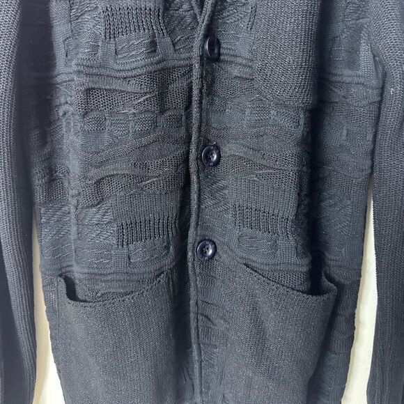 MCR Mens Black Cardigan Sweater With Button Closure & Pockets - Picture 5 of 8